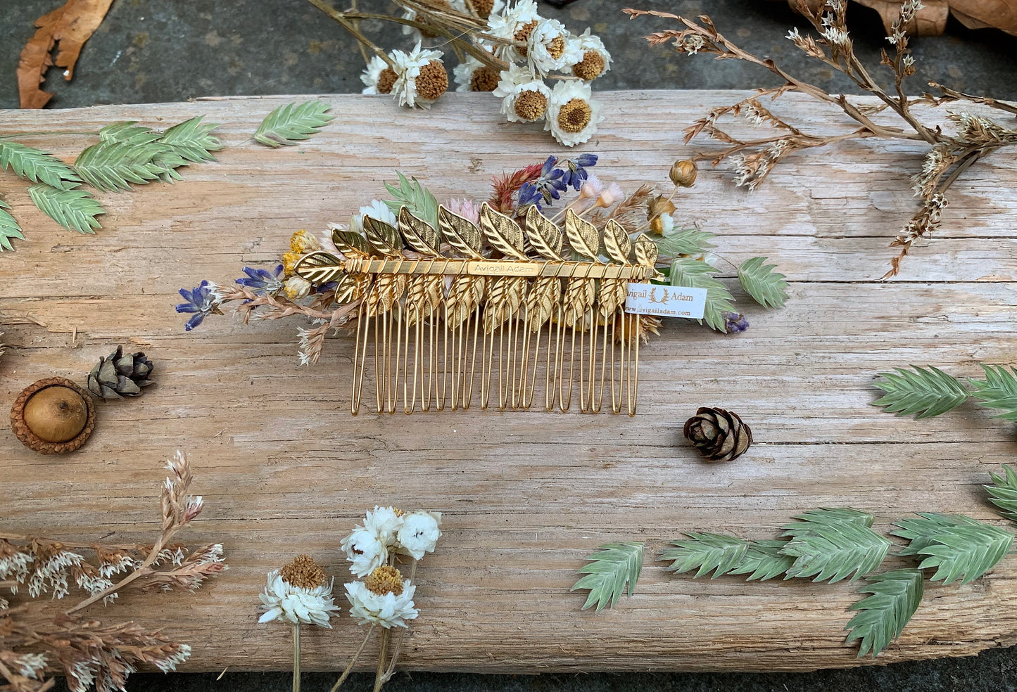 Pre-Order * Athena Dried Flowers Hair Comb