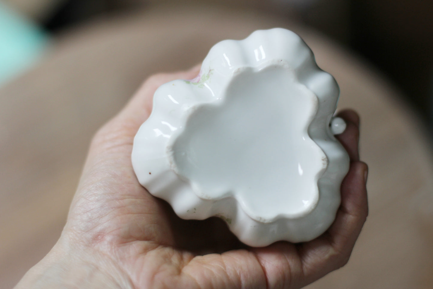 Vintage Floral Leaves Porcelain Dish