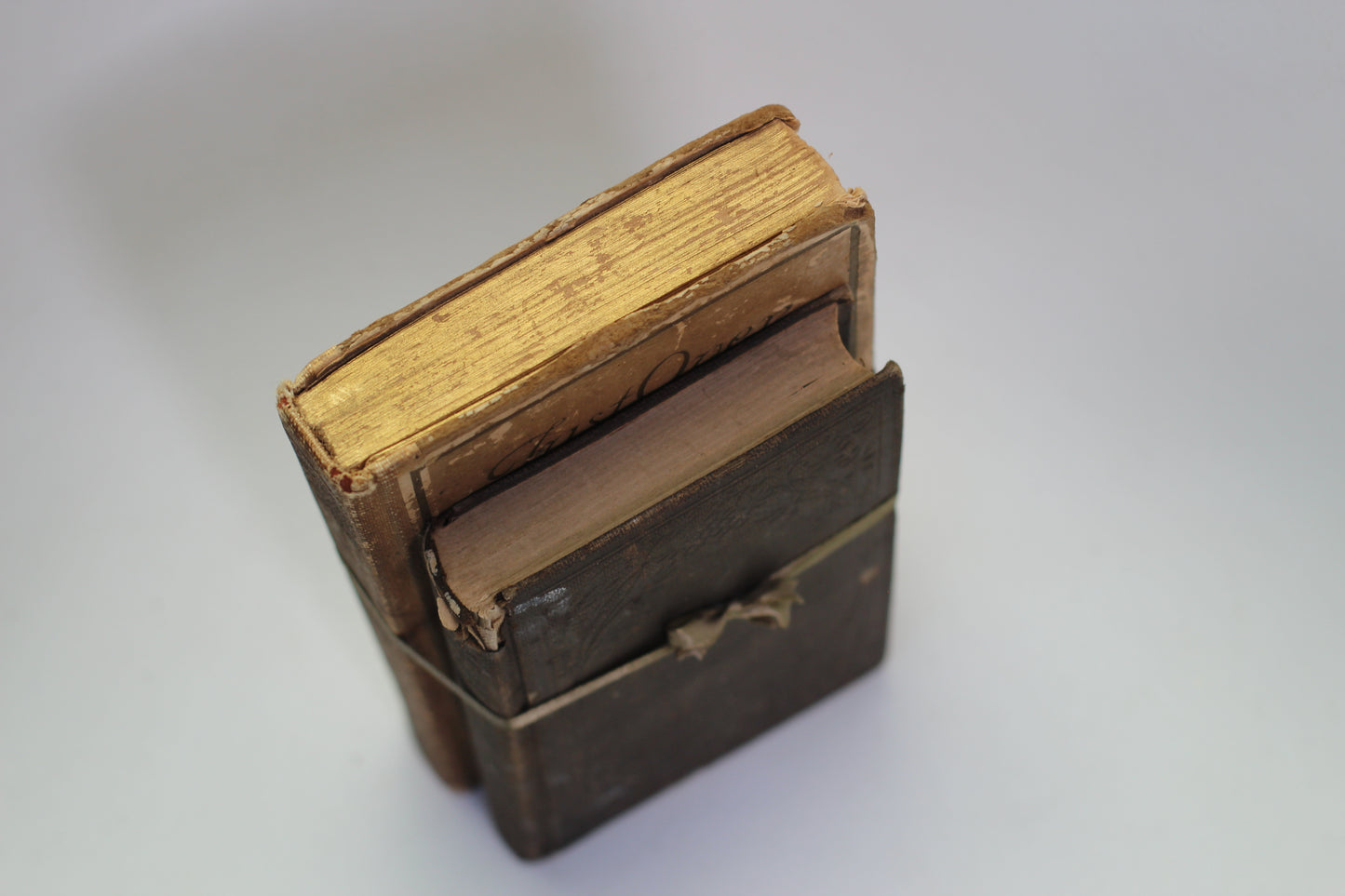 Two Antique Books Hardback Brown Colors