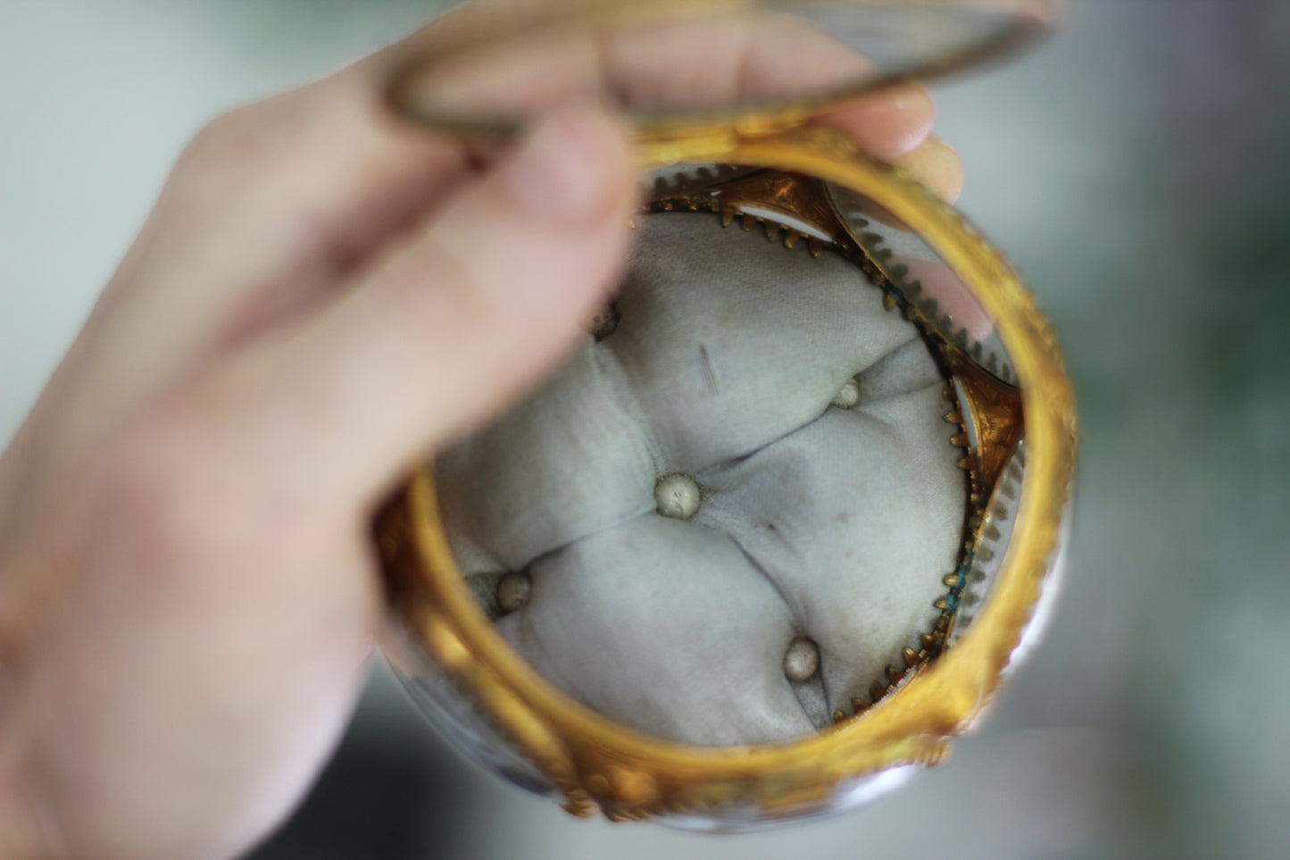 Antique Rare French Victorian Light Blue Jewelry Box