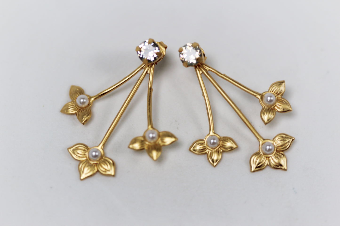 Lilies Stud & Jacket Earrings