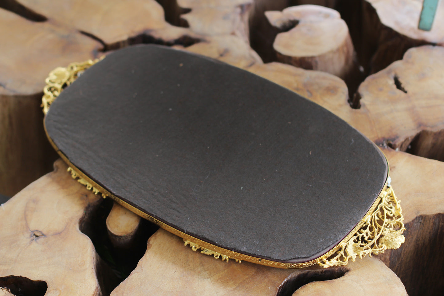 Antique Matson Dogwood Mirror Tray