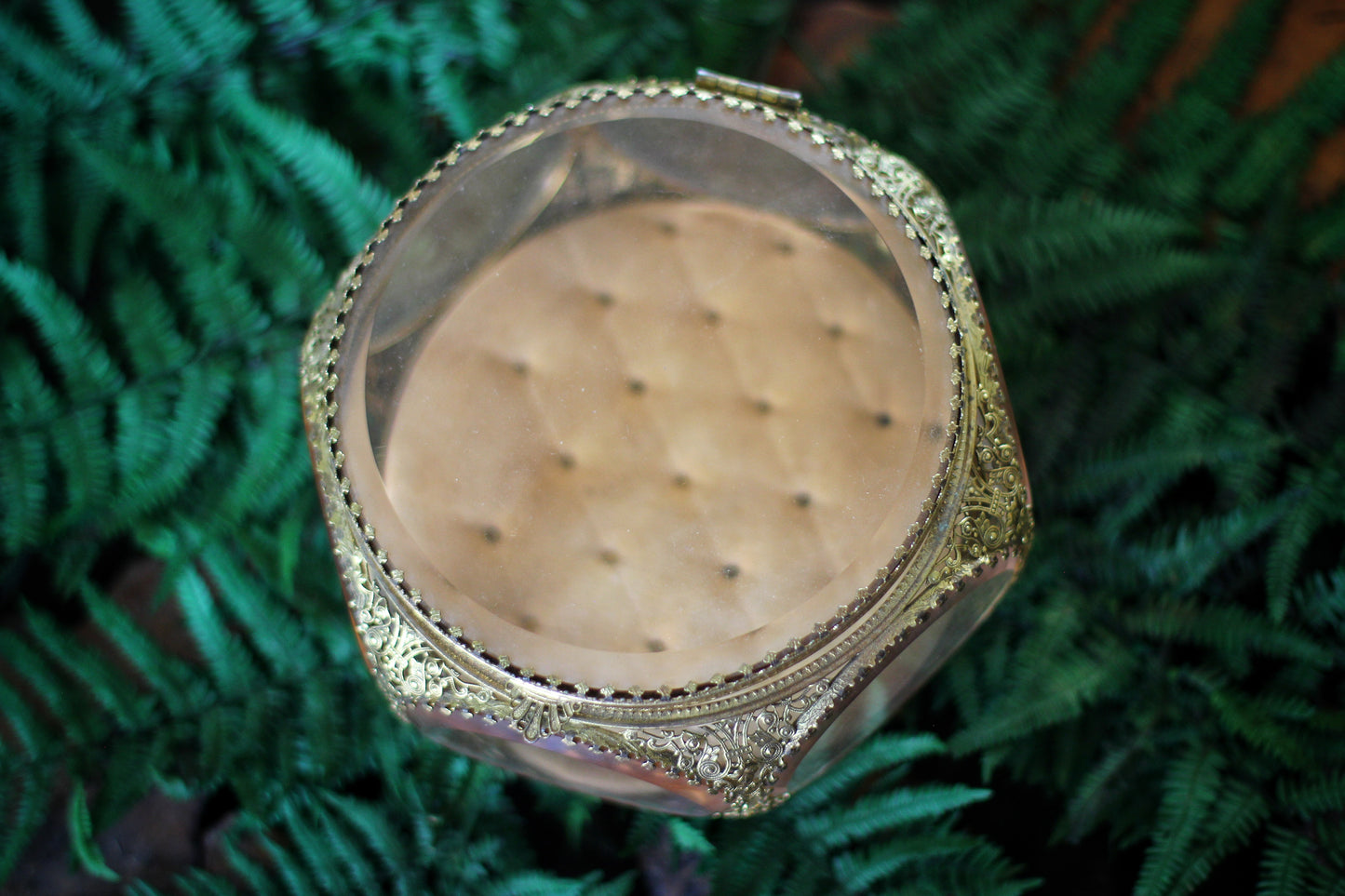 Vintage Bronze Filigree Jewelry Casket