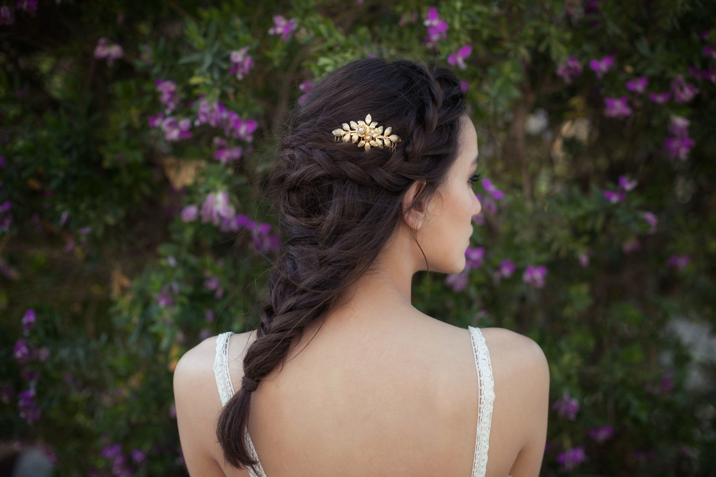 Amber Flower Hair Comb