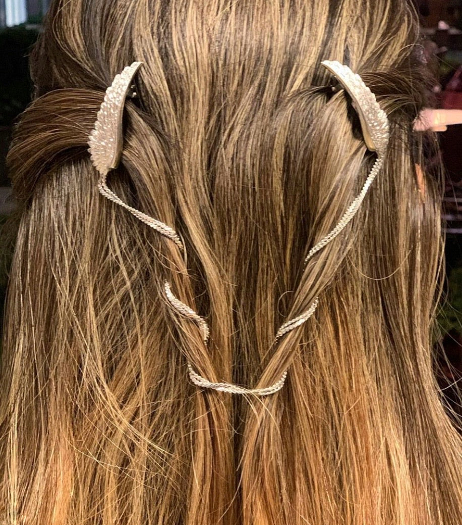 Preorder* Medium Angel Wings Hair Chain