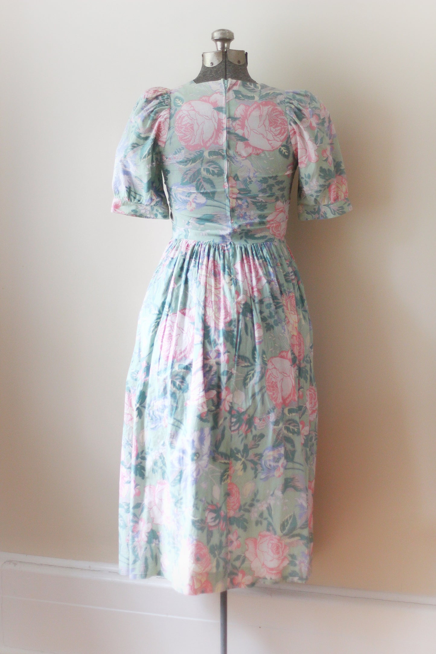 Vintage Floral Teal Laura Ashley Dress