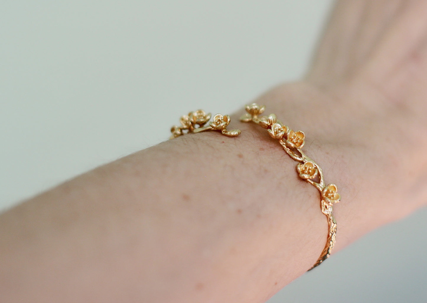 Cherry Blossom Sakura Floral Branch Bracelet