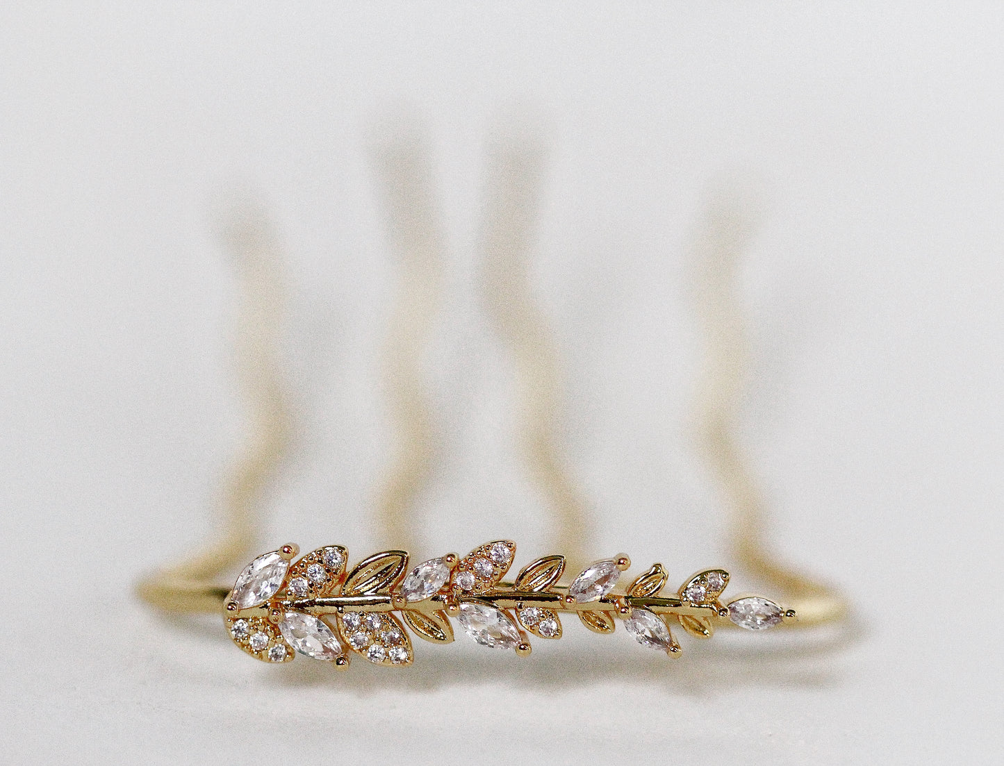 Crystal Leaves Hair Prong