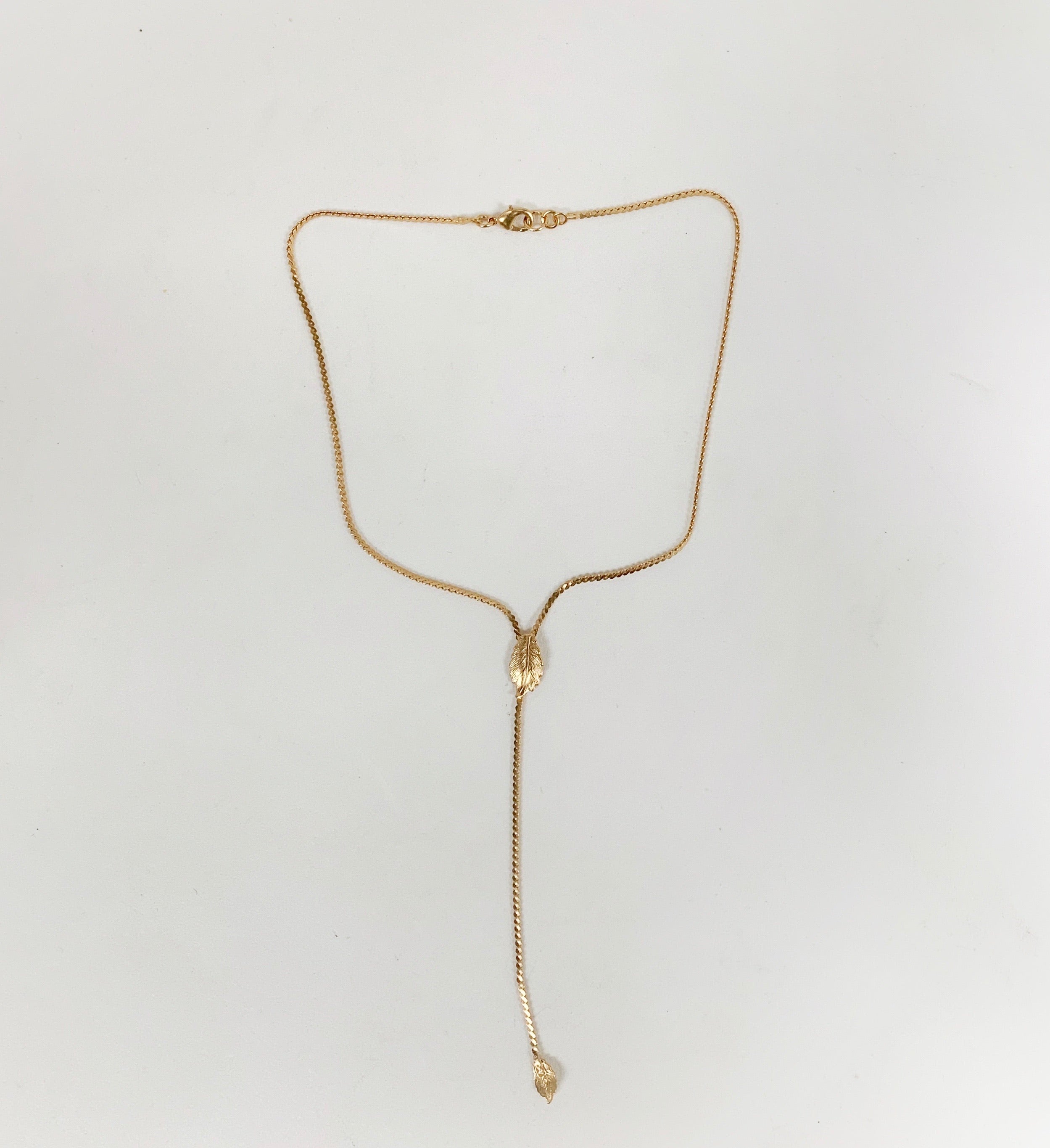Preorder * Leaf Drop Lariat Necklace