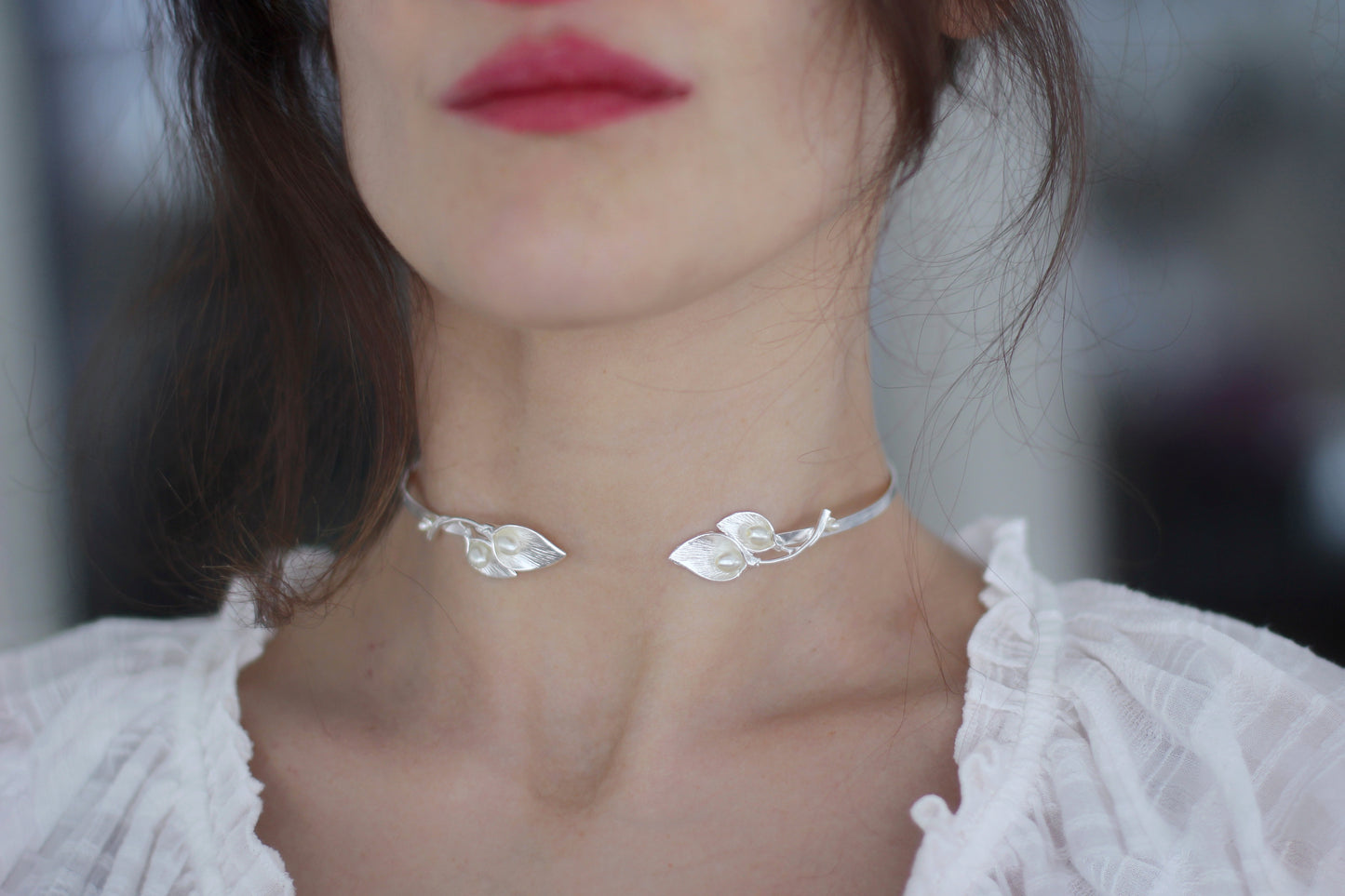 Calla Lily Floral Choker
