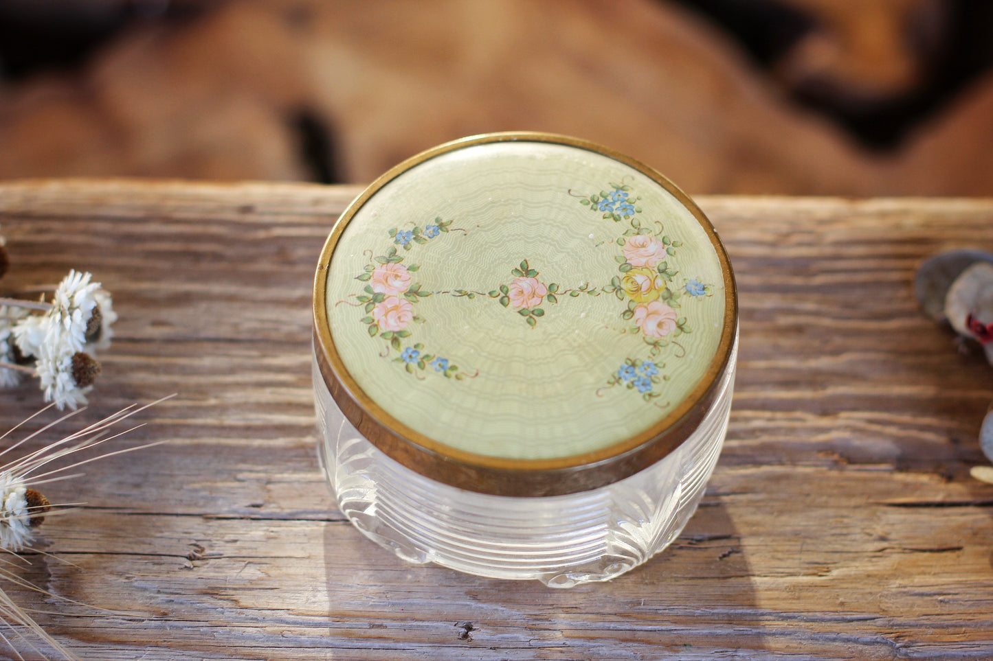 Vintage Floral Jar
