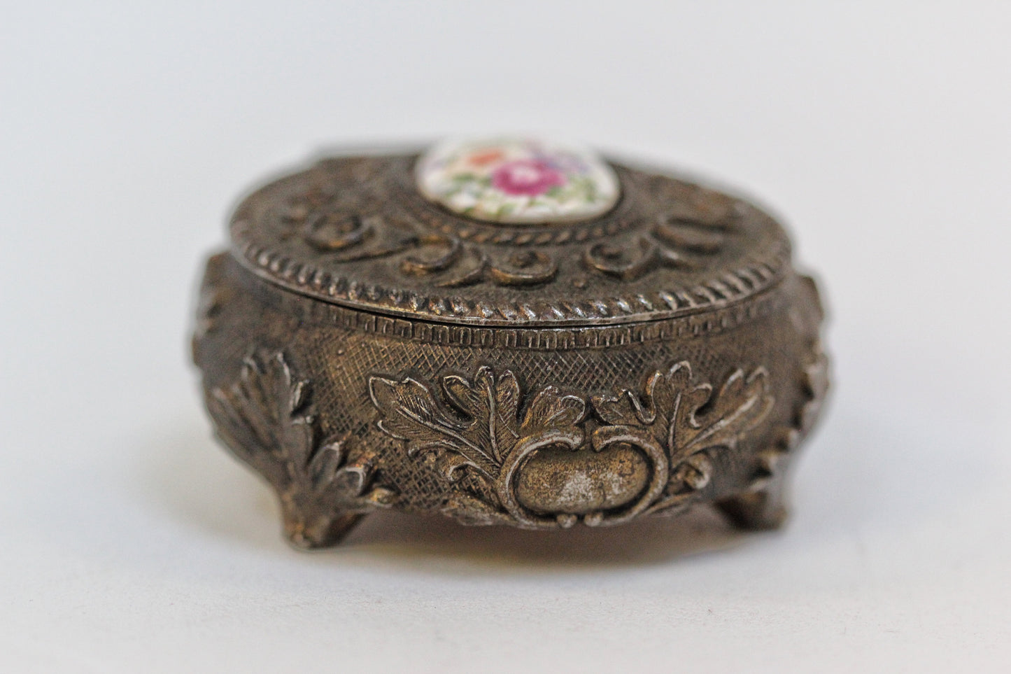 Antique Brass Floral Jewellery Box