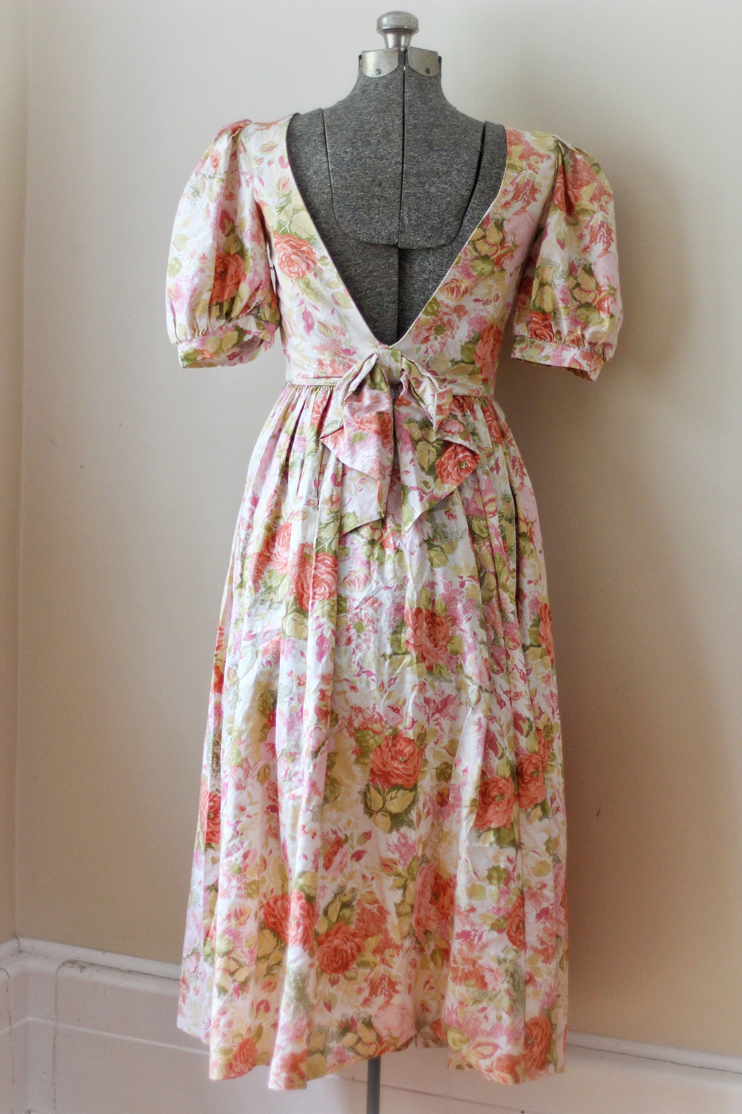 Vintage Floral Orange Laura Ashley Dress