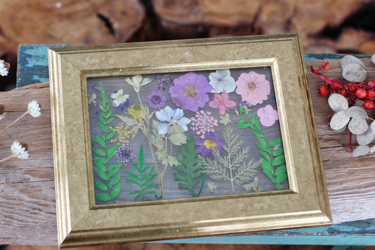 Pressed Flowers Framed Collage
