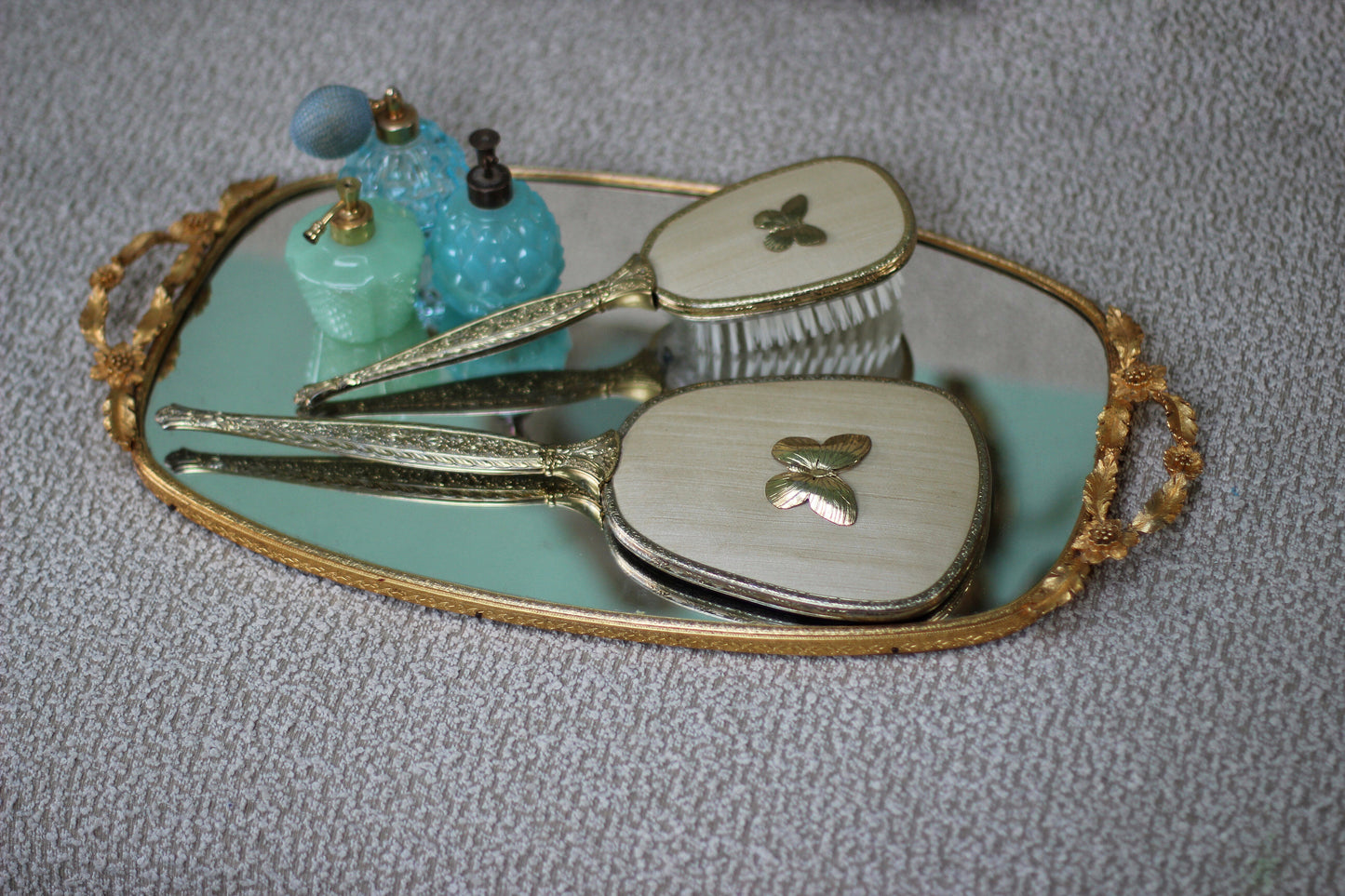 Vintage Butterfly Vanity Set