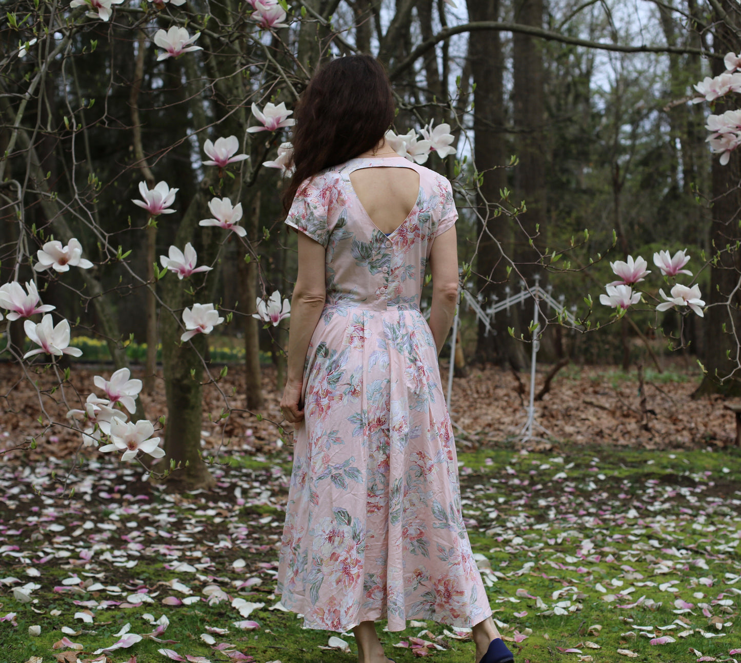 Vintage Pink Floral Carol Anderson Dress