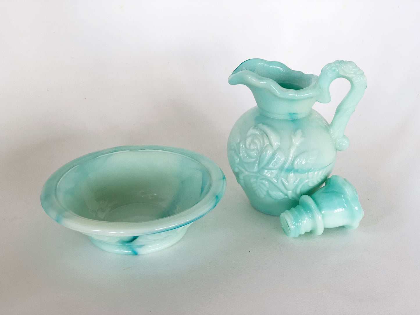Vintage Avon Turquoise Hobnail Decanter