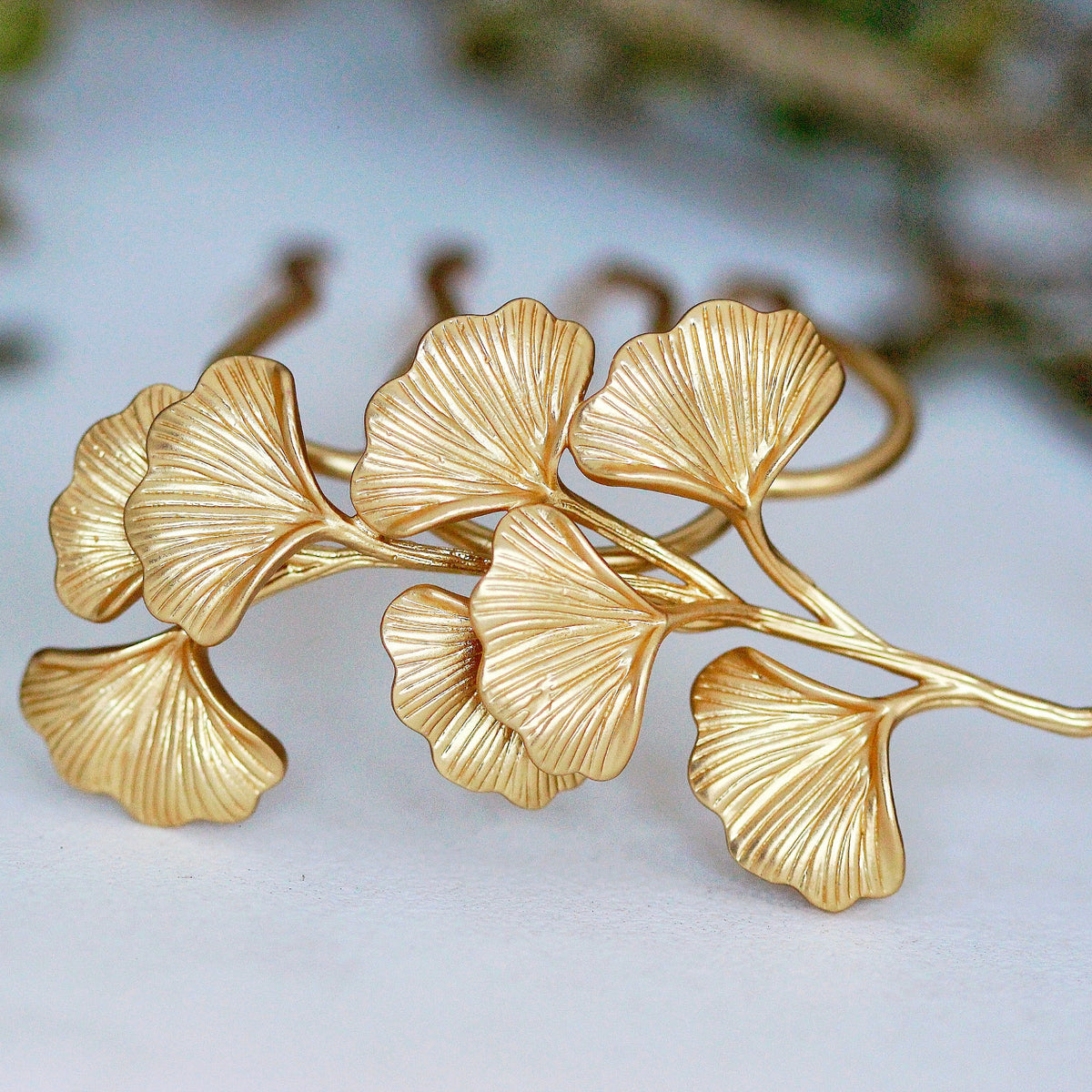 Ginkgo hair clips Q264 Pair of Tiffany & Co. Sterling Silver Ginkgo Leaf Hair  main image 3