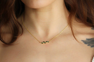 Green Forest Nymph Crystals Necklace
