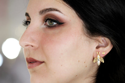 Crystal Bee Earrings