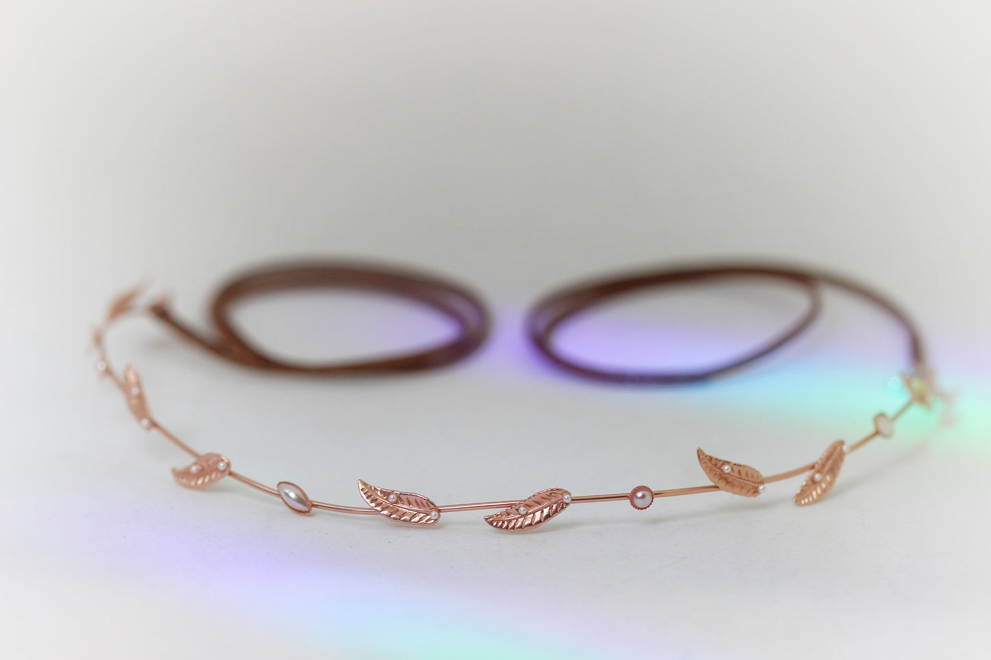 Tinkerbell Dainty Pearls & Leaves Wreath
