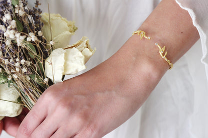 Rustic Dainty Branch Crystals Bracelet