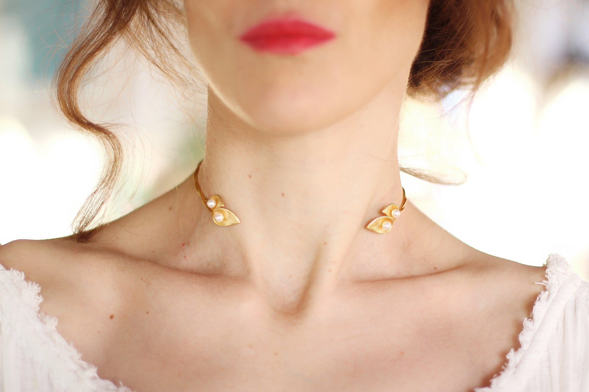 calla lily flower jewelry Calla Lily Floral Choker – Avigail Adam