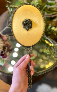 Antique Floral Hand Mirror