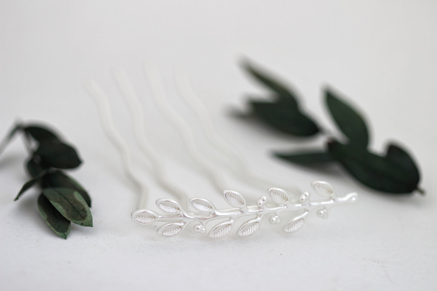 Long Olive Branch Hair Prong