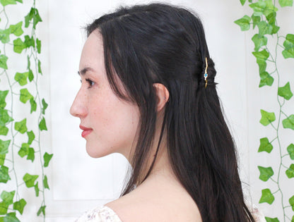Cerulean Blue Sparkle Hair Pin