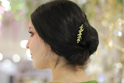 Long Olive Branch Hair Prong