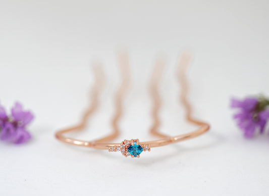 Cerulean Blue Sparkle Hair Pin