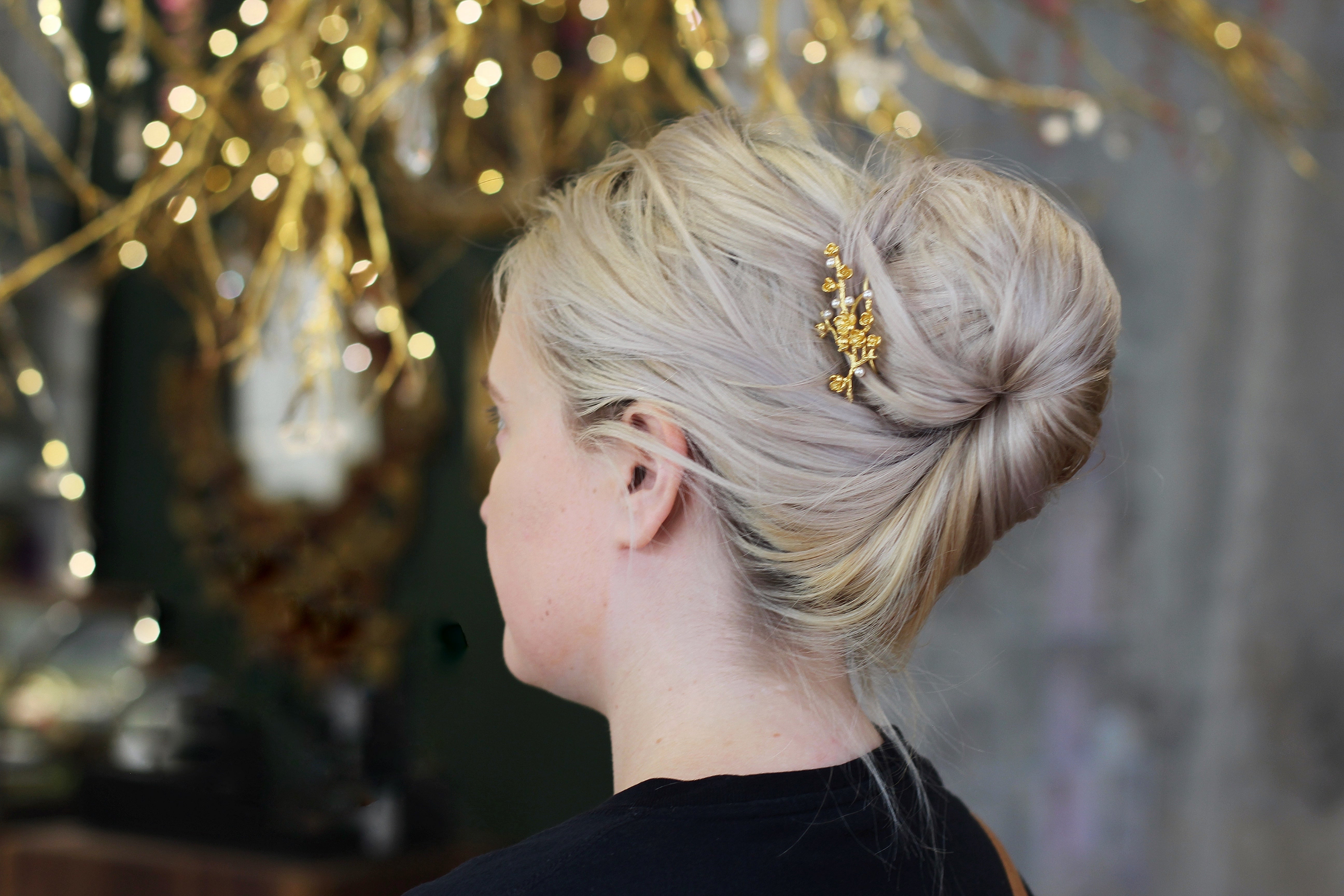 Blossoming Pearl Field Floral Hair Prong