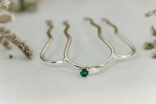 オパールのヘアピン Opal Emerald Dream Hair Pin – Avigail Adam