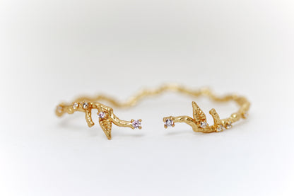 Rustic Dainty Branch Crystals Bracelet