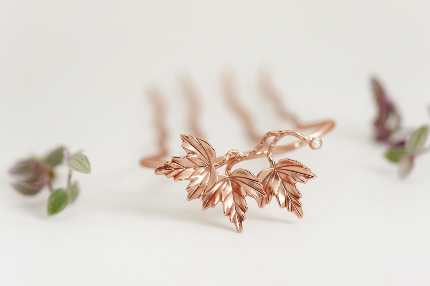 Triple Maple Leaves Hair Prong