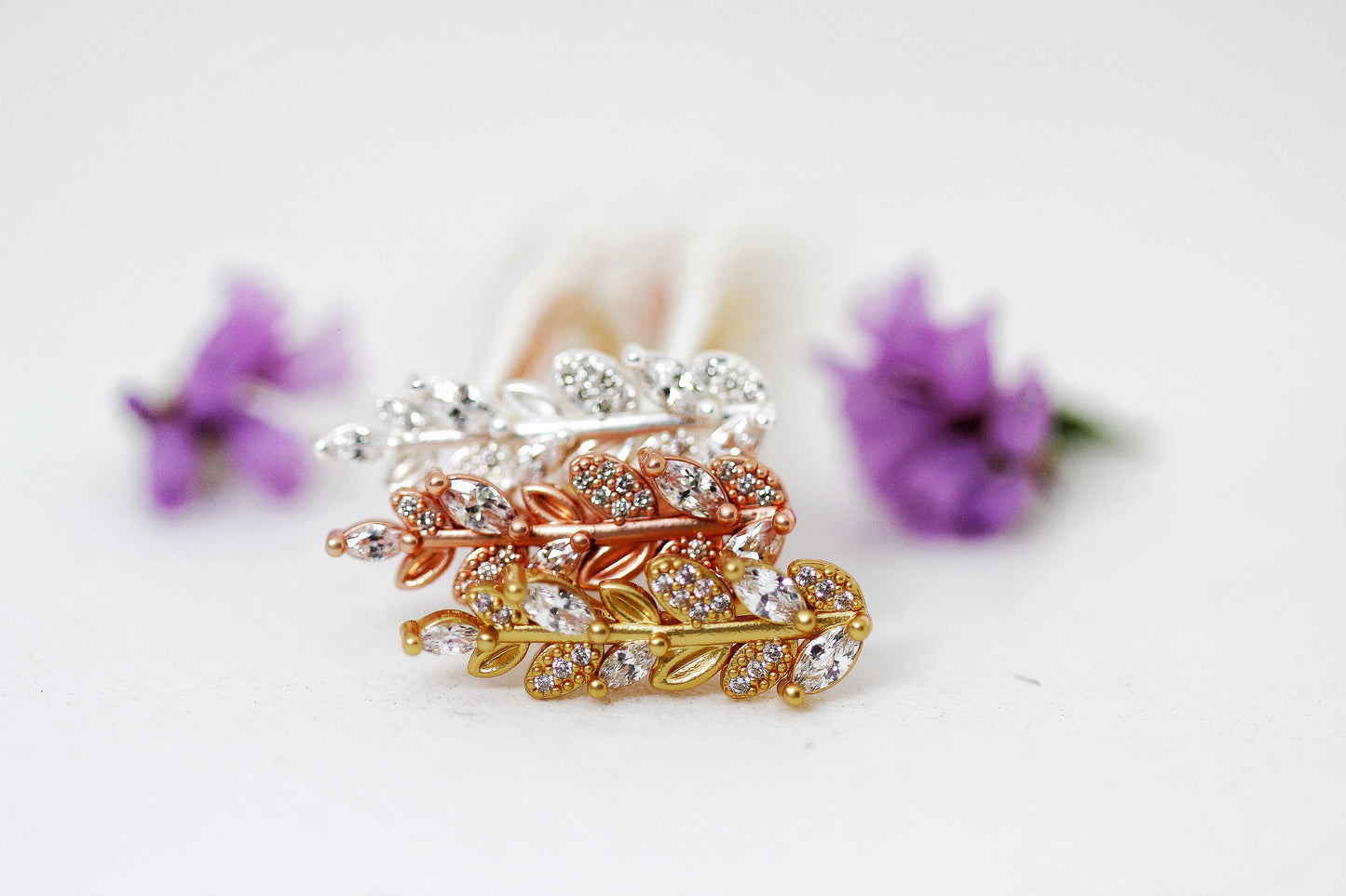 Crystal Leaves Pin Duo- 2 piece Set