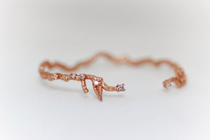 Rustic Dainty Branch Crystals Bracelet
