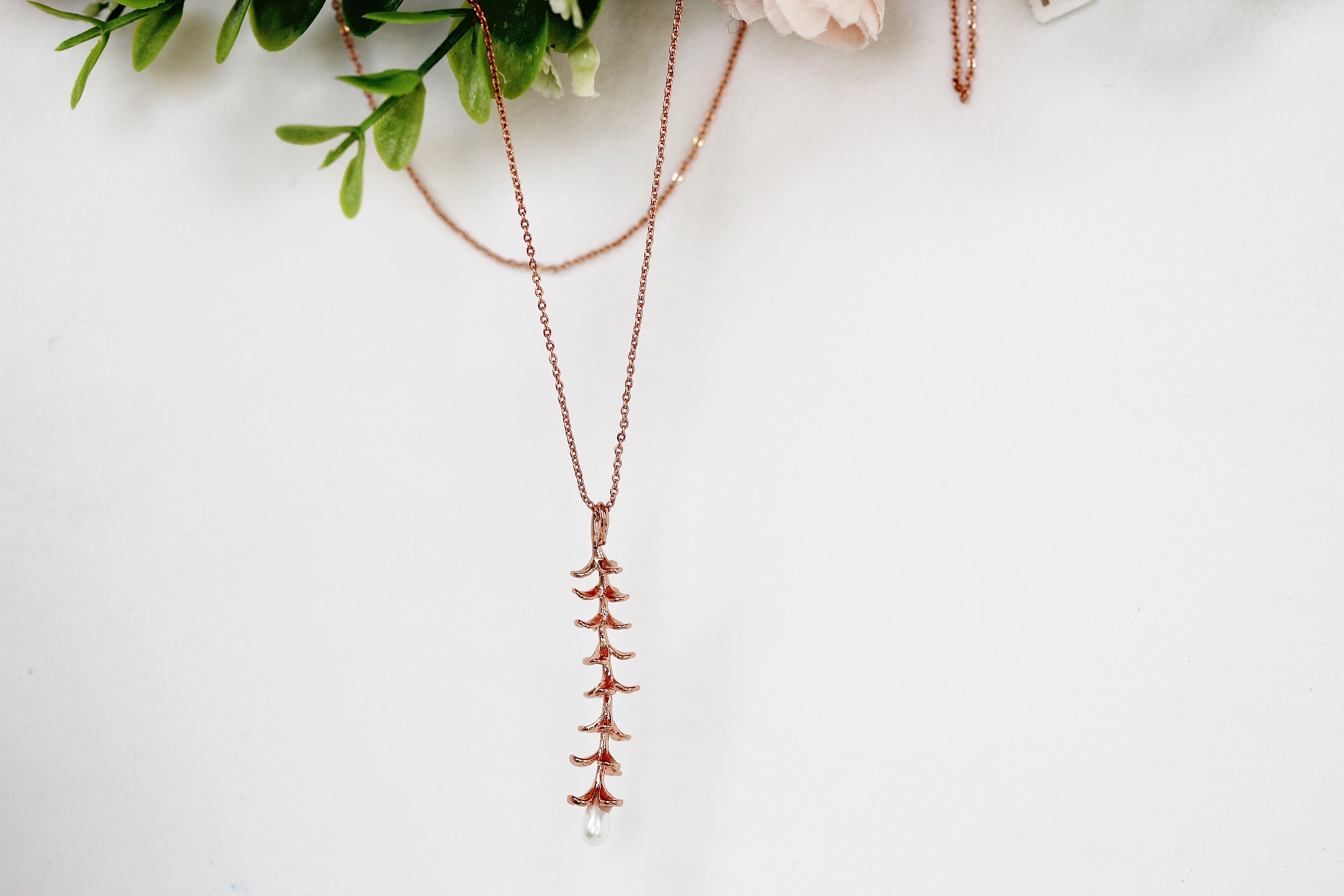 Wild Fern & Pearl Necklace