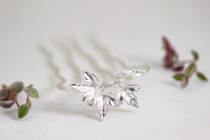 Triple Maple Leaves Hair Prong