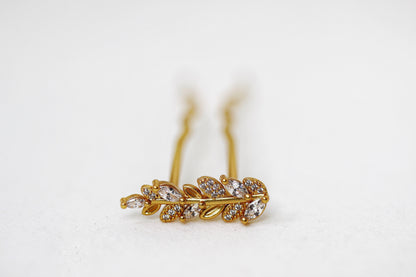 Crystal Leaves Pin Duo- 2 piece Set