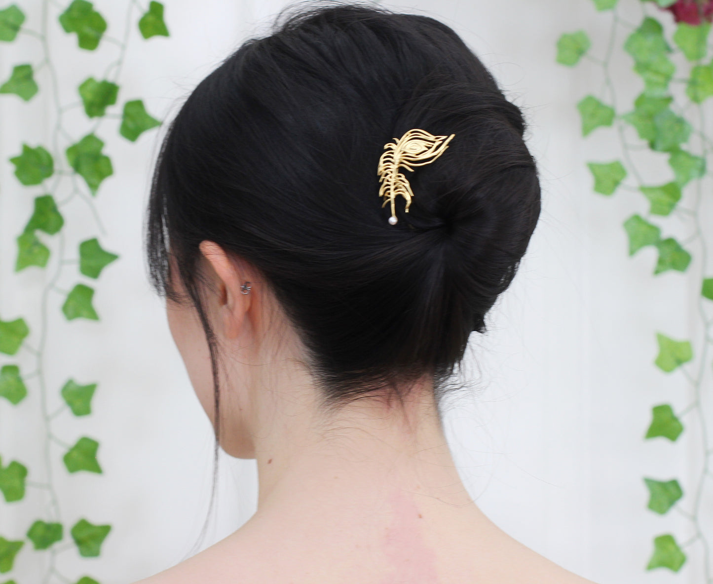 Peacock Feather Hair Prong