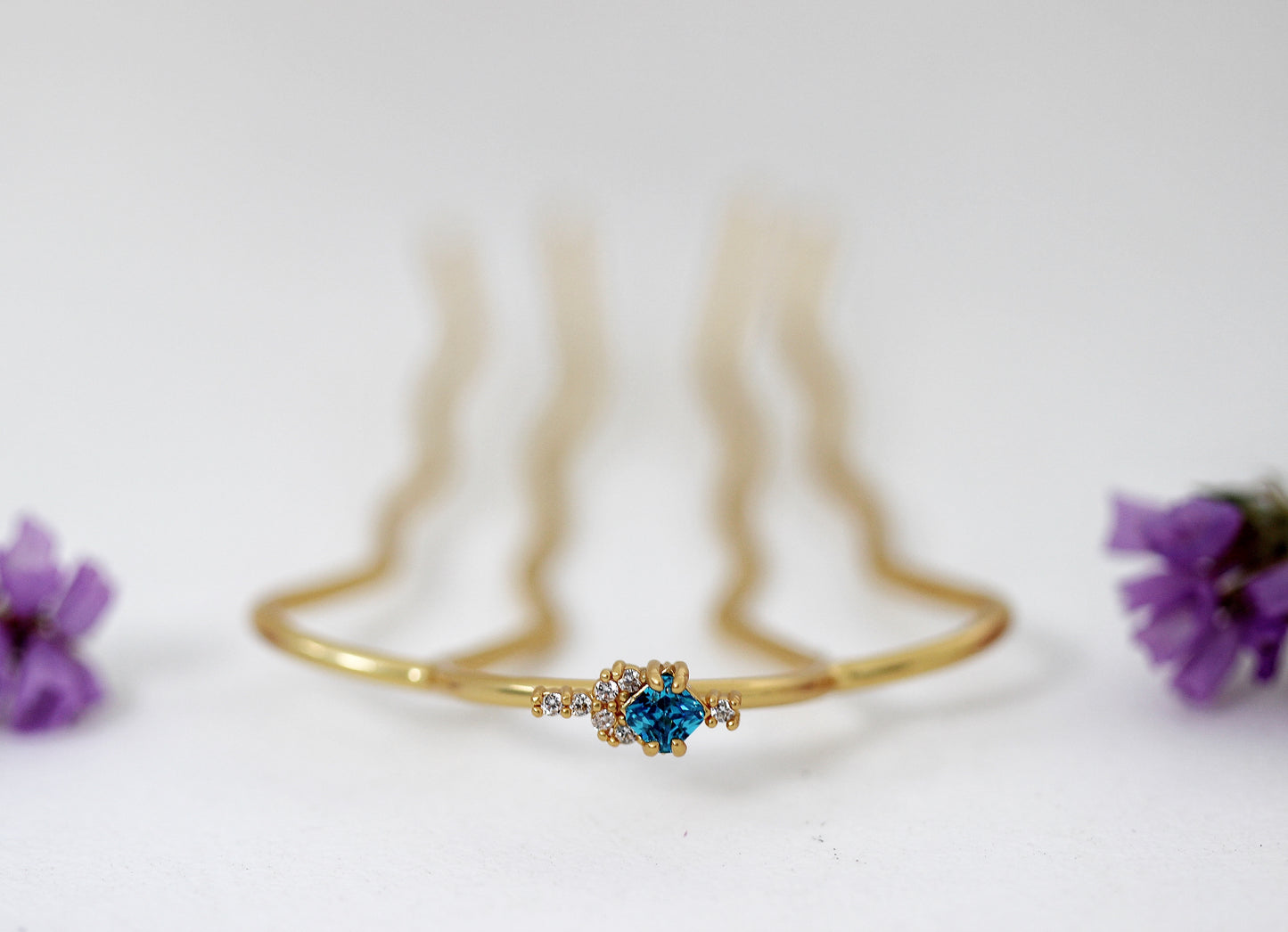 Cerulean Blue Sparkle Hair Pin