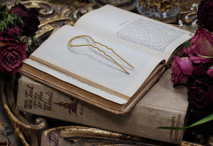 Two Teeth Long Tree Plain Hair Prong / Pin