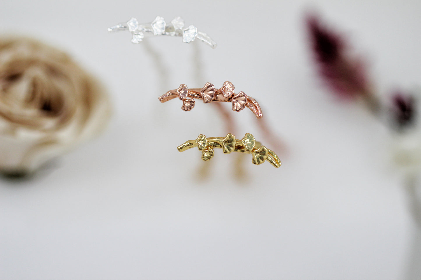 Mini Ginkgo Leaves Hair Prong