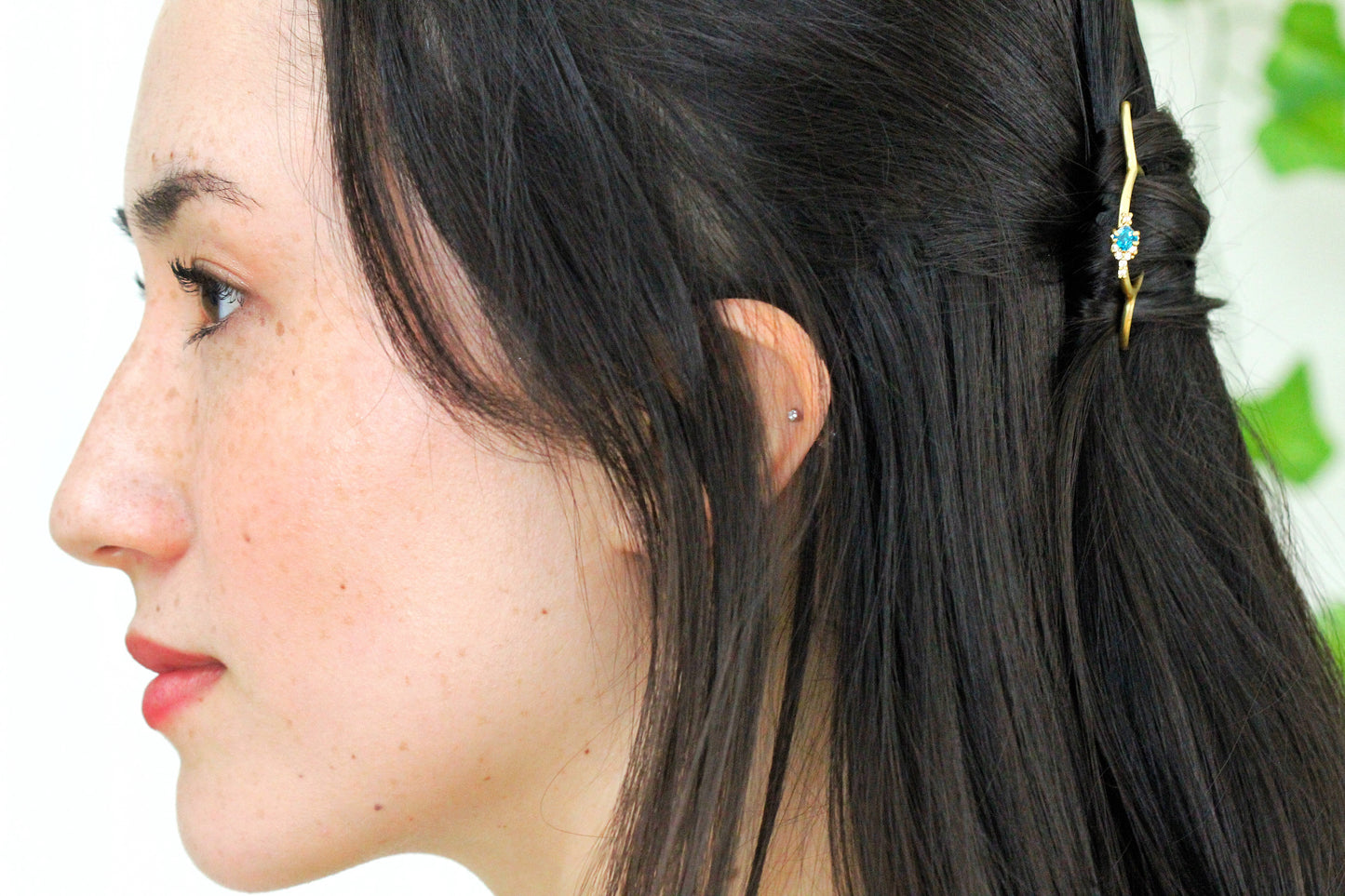 Cerulean Blue Sparkle Hair Pin