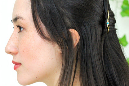 Cerulean Blue Sparkle Hair Pin