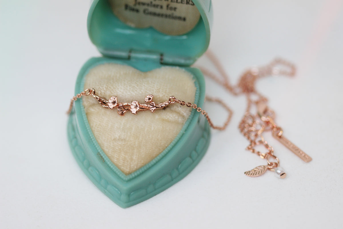 Petite Ginkgo Leaves Necklace