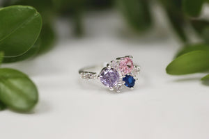 Sunset Crystals Cluster Ring