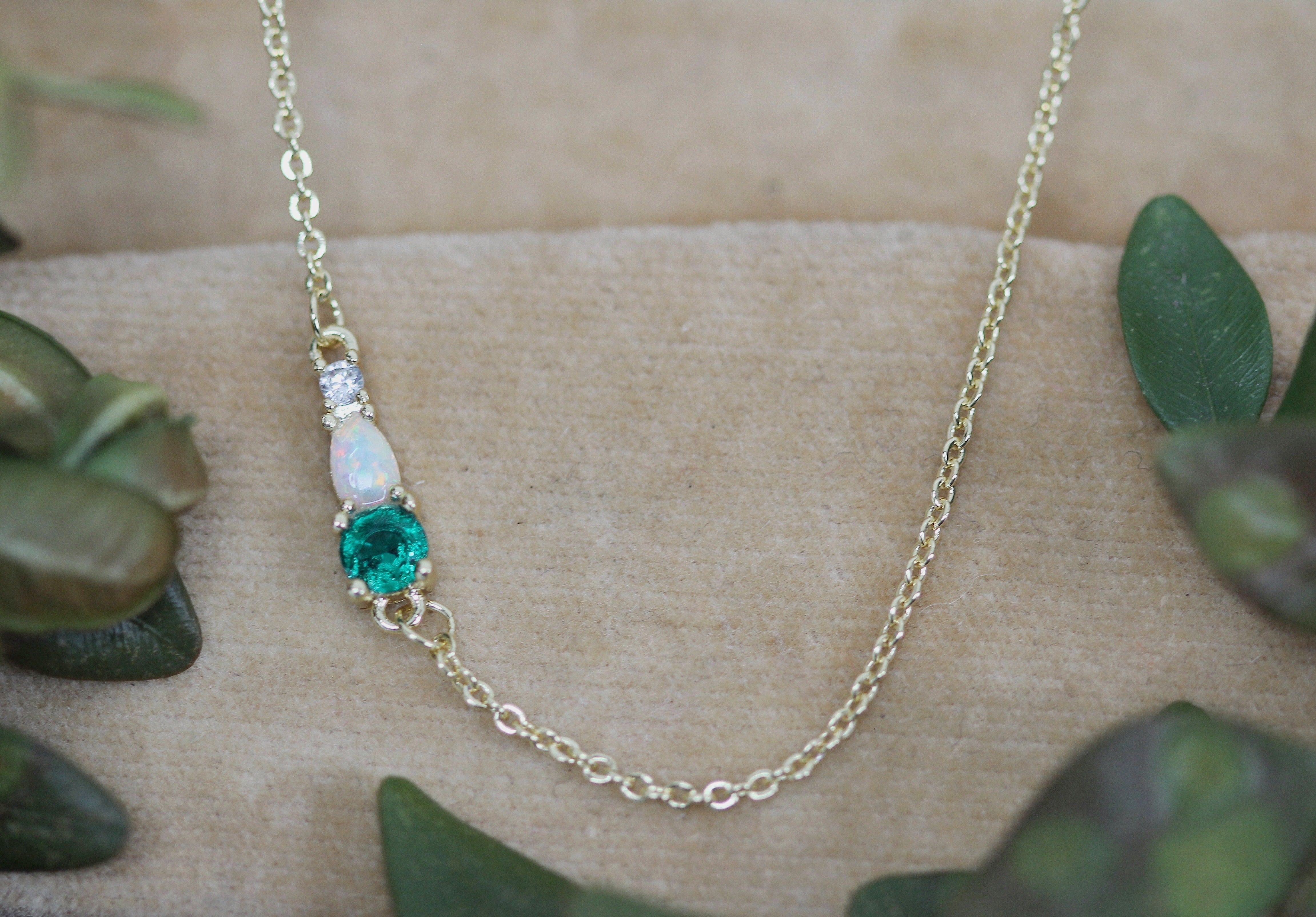 Green Opal Dreams Crystals Necklace